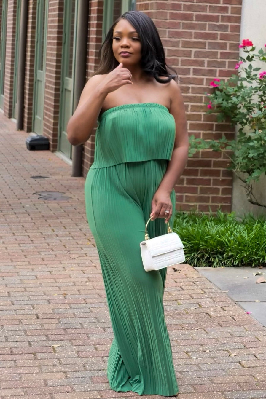 Pleat Me Jumpsuit (Green)