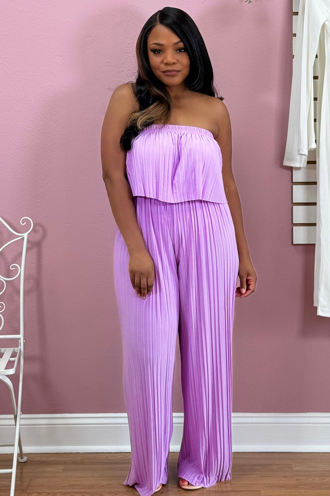 Pleat Me Jumpsuit (Lilac)