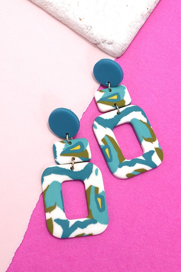 Chic Times Clay Earrings ( Blue)